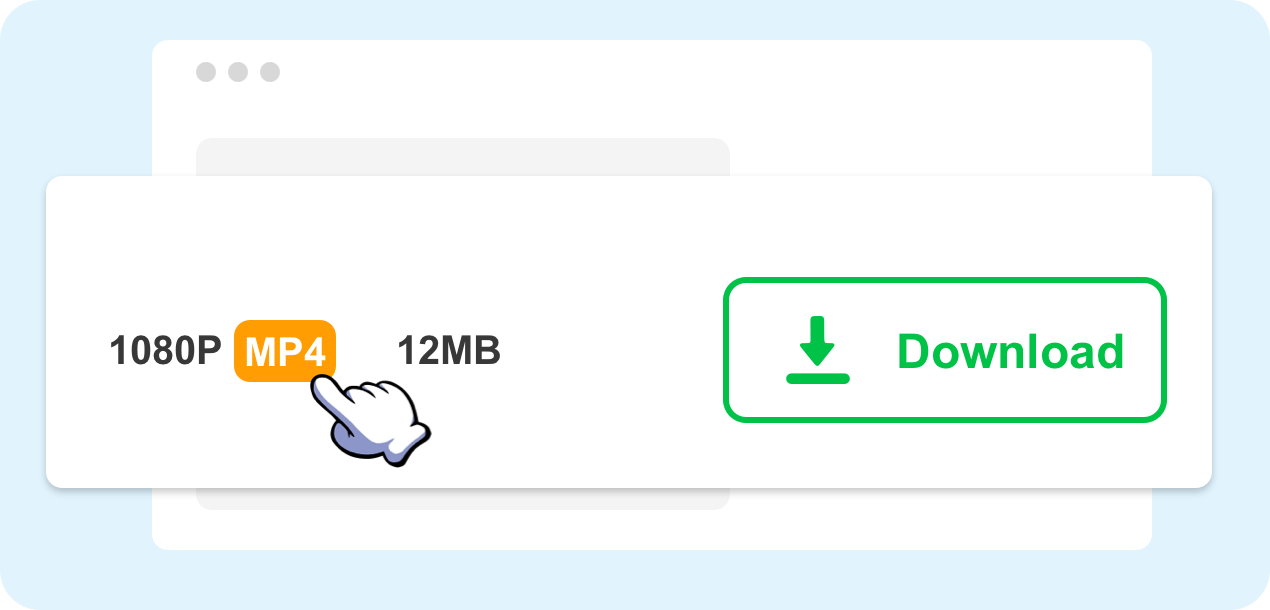 Choose quality and format — Vidnexo step illustration
